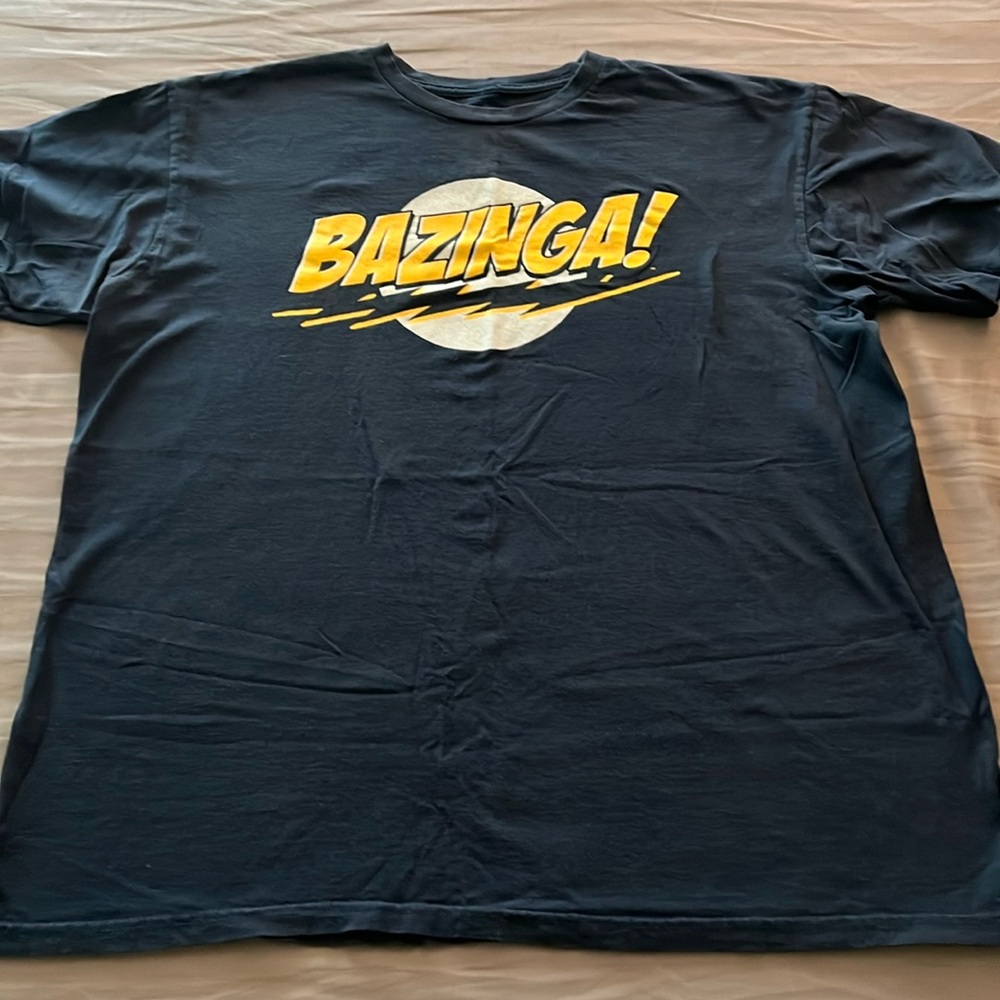 Big bang theory bazinga navy blue 2XL short slee Tshirt